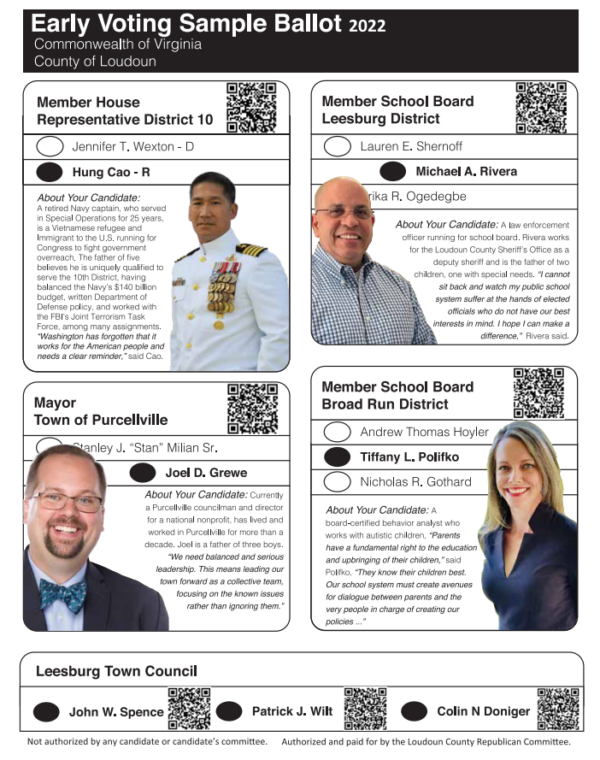 2022 Loudoun County Sample Ballot Loudoun County Republican Committee