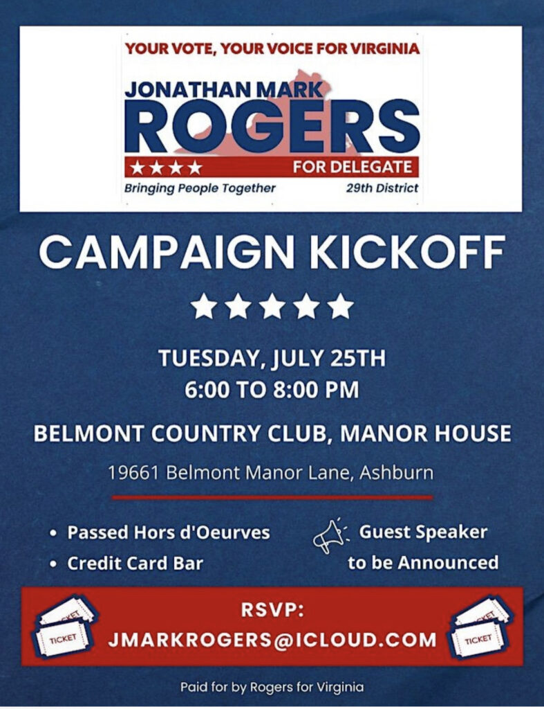 Mark Rogers Campaign Kick Off 29th House of Delegates Loudoun