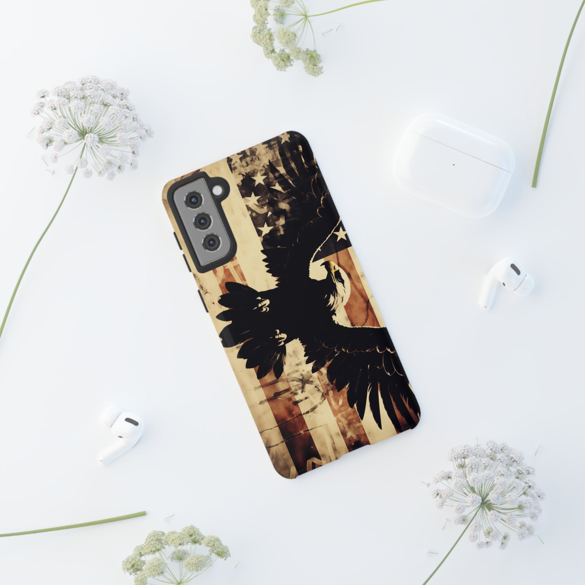 Iron Clad Bald Eagle Protecting the American Flag iPhone Samsung Google Pixel Case - Image 60