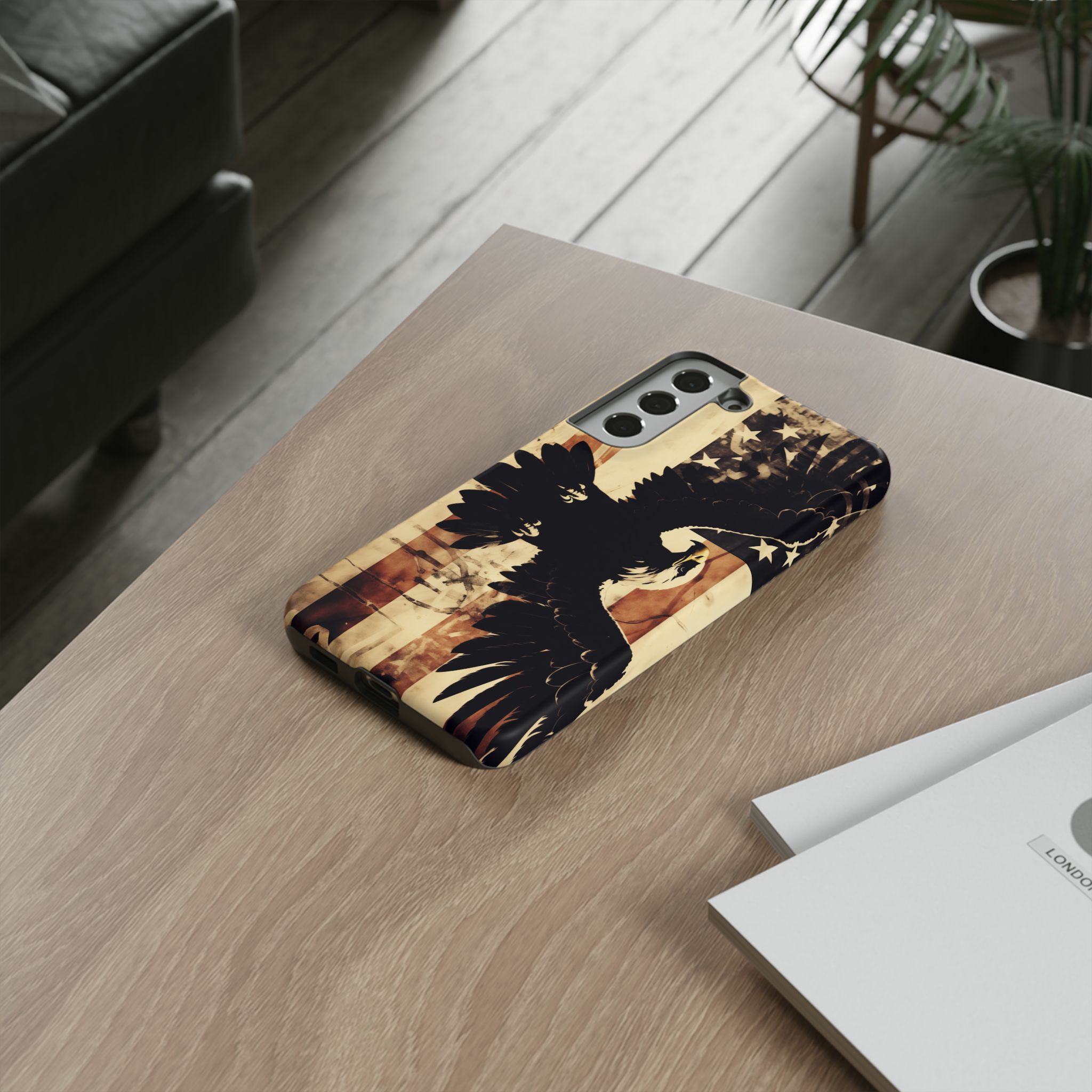 Iron Clad Bald Eagle Protecting the American Flag iPhone Samsung Google Pixel Case - Image 90