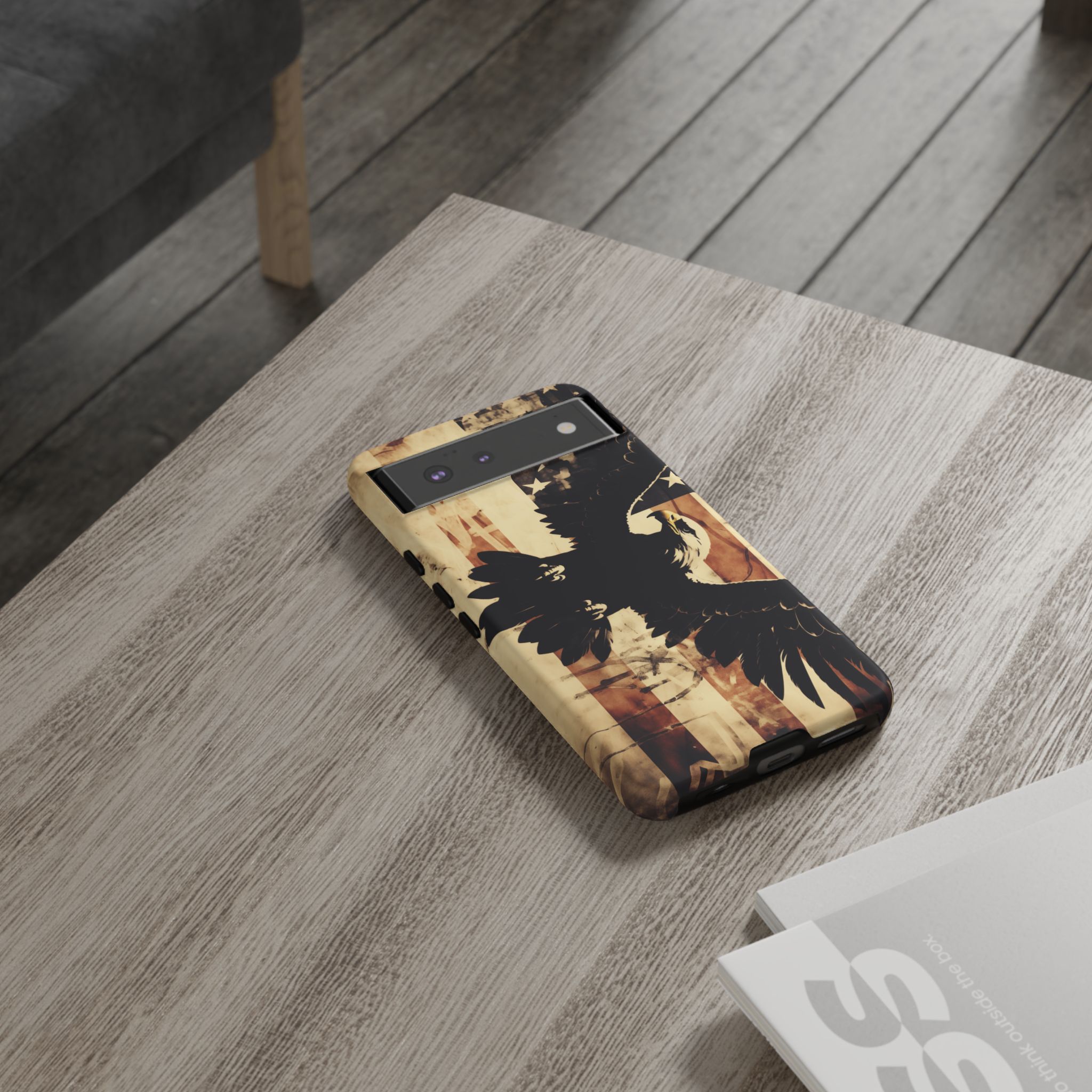 Iron Clad Bald Eagle Protecting the American Flag iPhone Samsung Google Pixel Case - Image 74