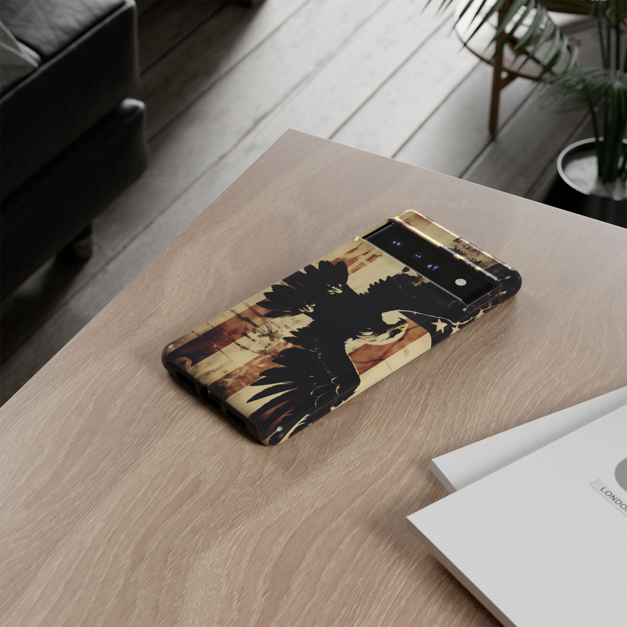 Iron Clad Bald Eagle Protecting the American Flag iPhone Samsung Google Pixel Case - Image 145