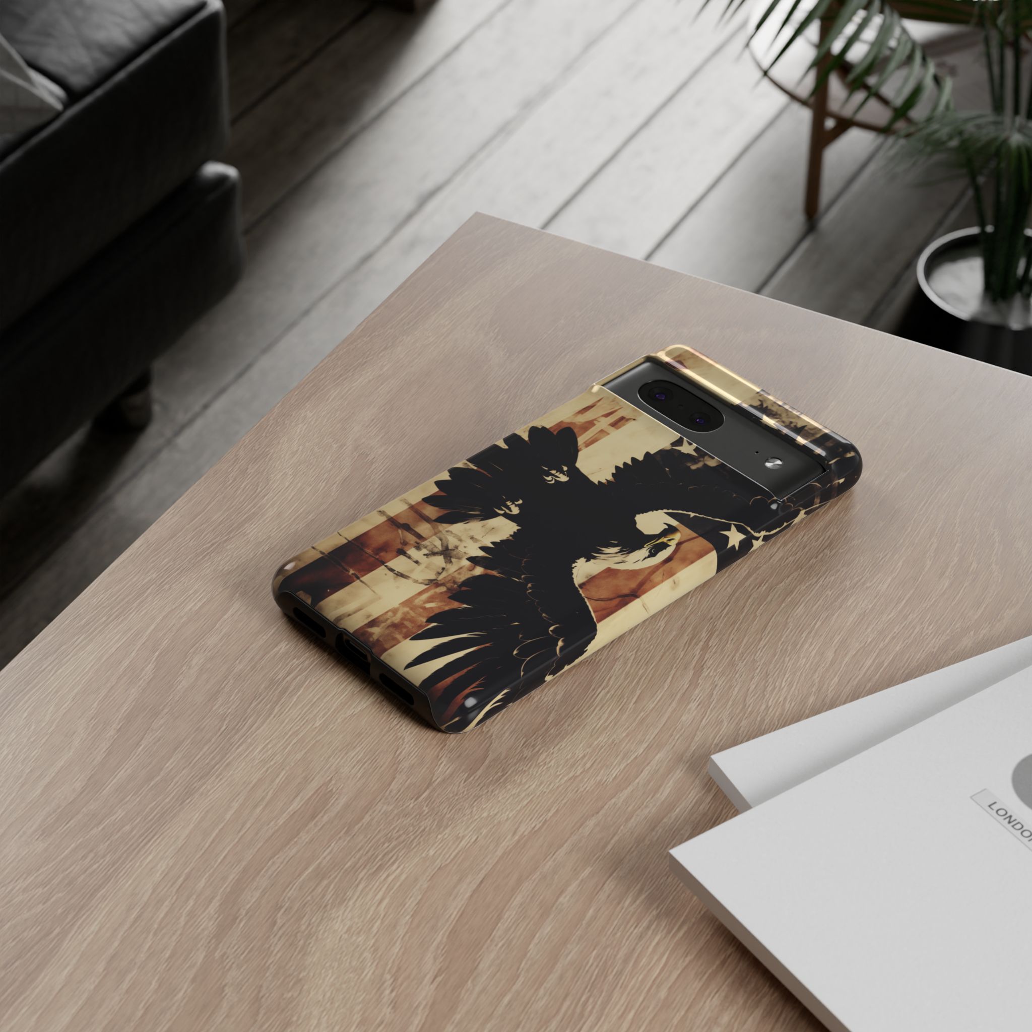 Iron Clad Bald Eagle Protecting the American Flag iPhone Samsung Google Pixel Case - Image 139