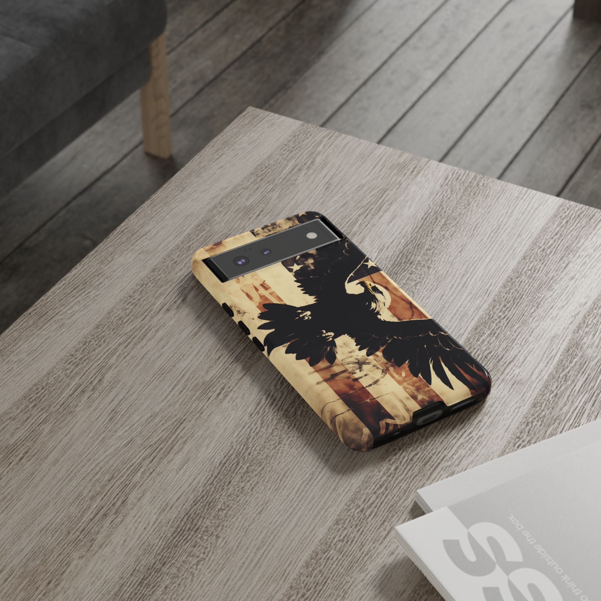 Iron Clad Bald Eagle Protecting the American Flag iPhone Samsung Google Pixel Case - Image 72