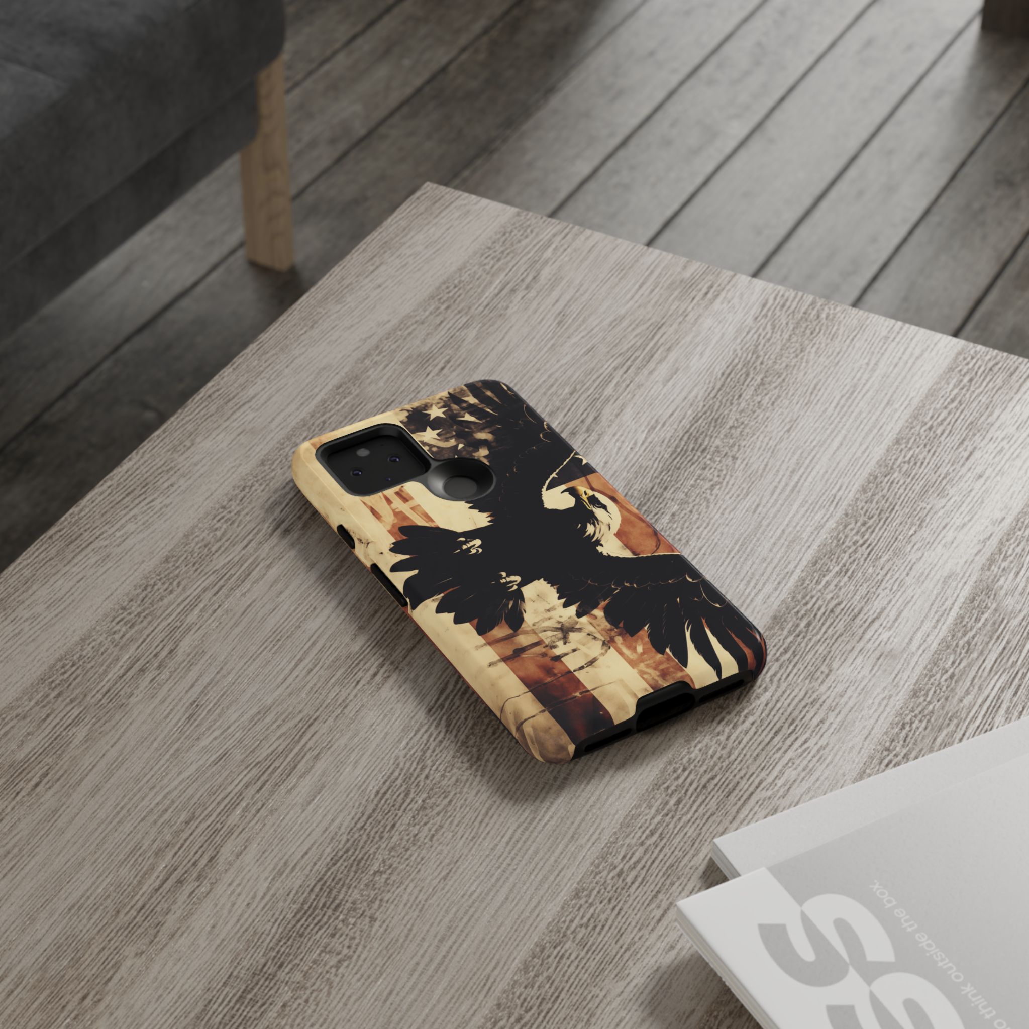 Iron Clad Bald Eagle Protecting the American Flag iPhone Samsung Google Pixel Case - Image 68