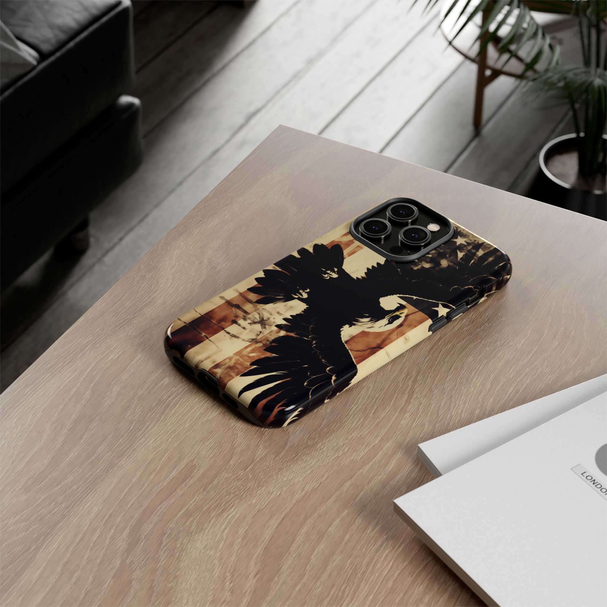 Iron Clad Bald Eagle Protecting the American Flag iPhone Samsung Google Pixel Case - Image 115
