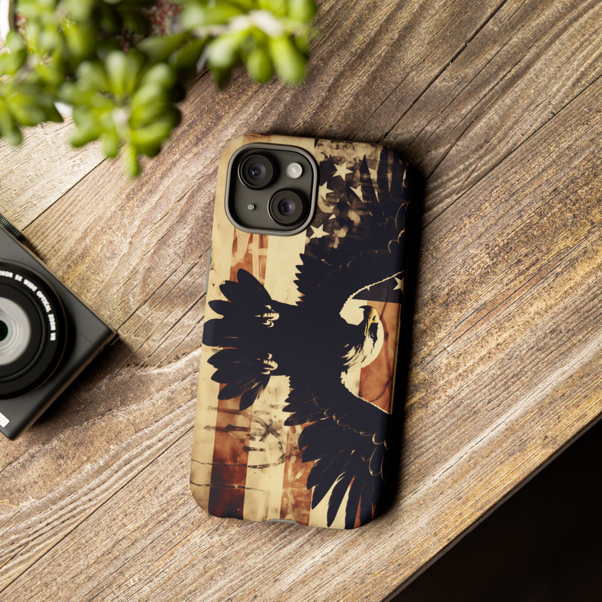 Iron Clad Bald Eagle Protecting the American Flag iPhone Samsung Google Pixel Case - Image 154