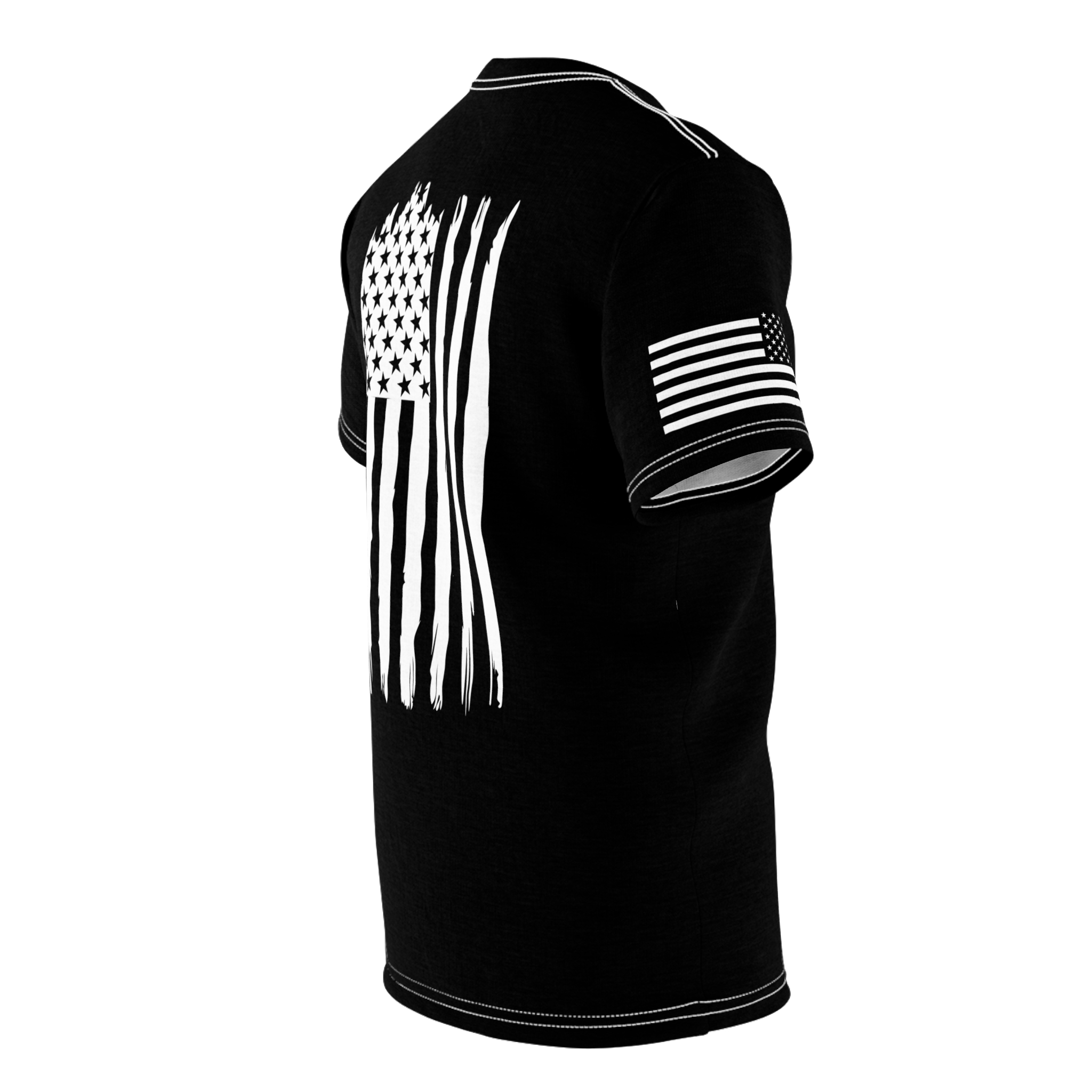 Make MEN Great Again Flag Black T-Shirt - Image 4