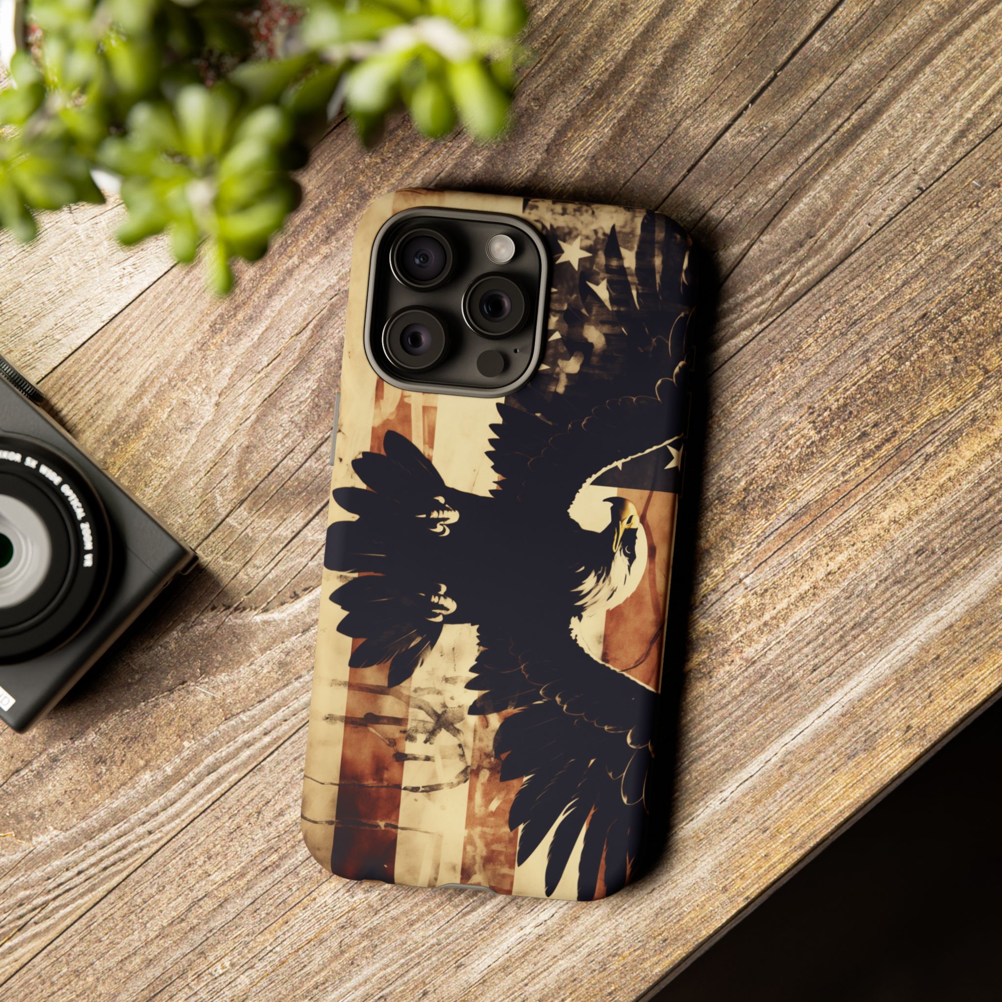 Iron Clad Bald Eagle Protecting the American Flag iPhone Samsung Google Pixel Case - Image 172