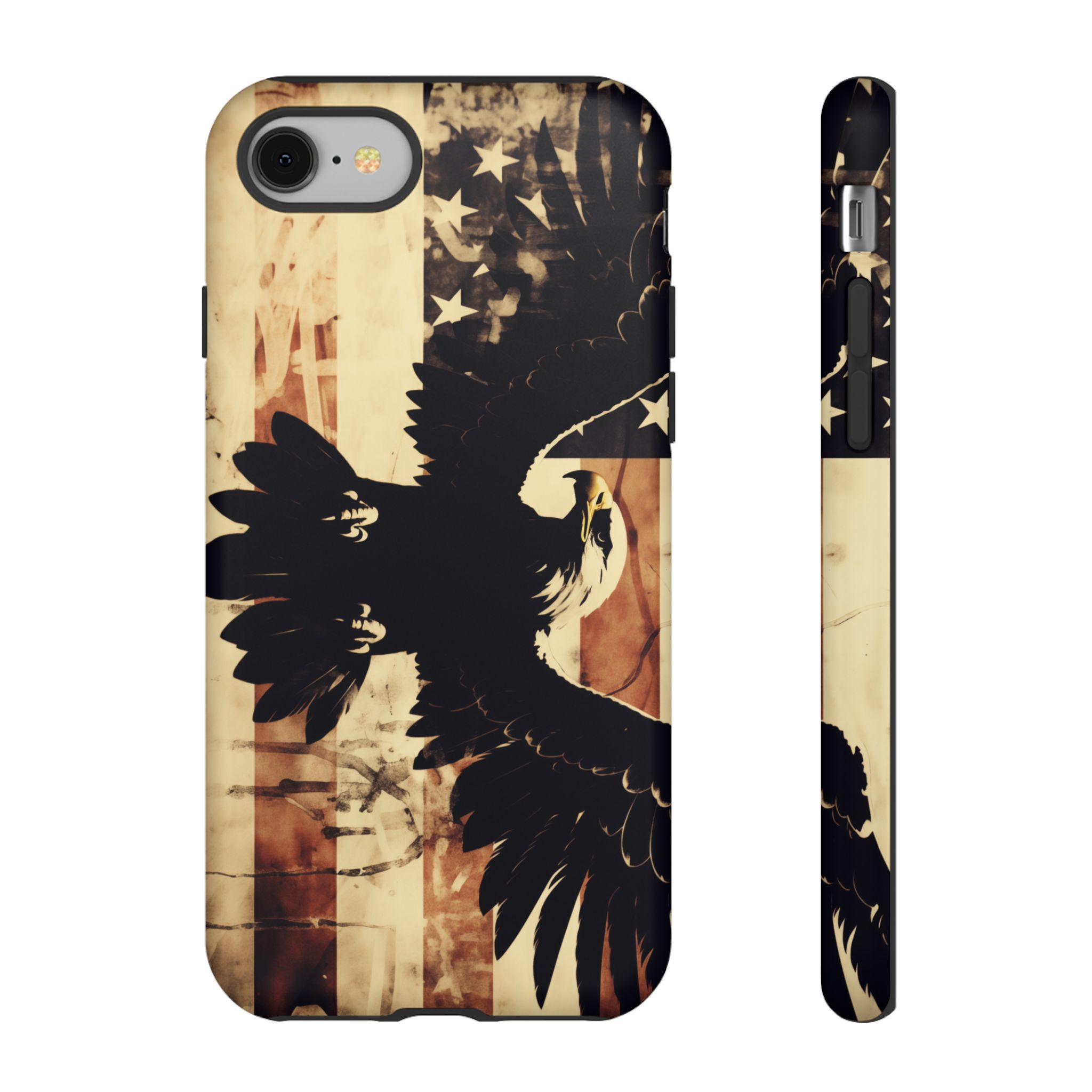 Iron Clad Bald Eagle Protecting the American Flag iPhone Samsung Google Pixel Case - Image 2
