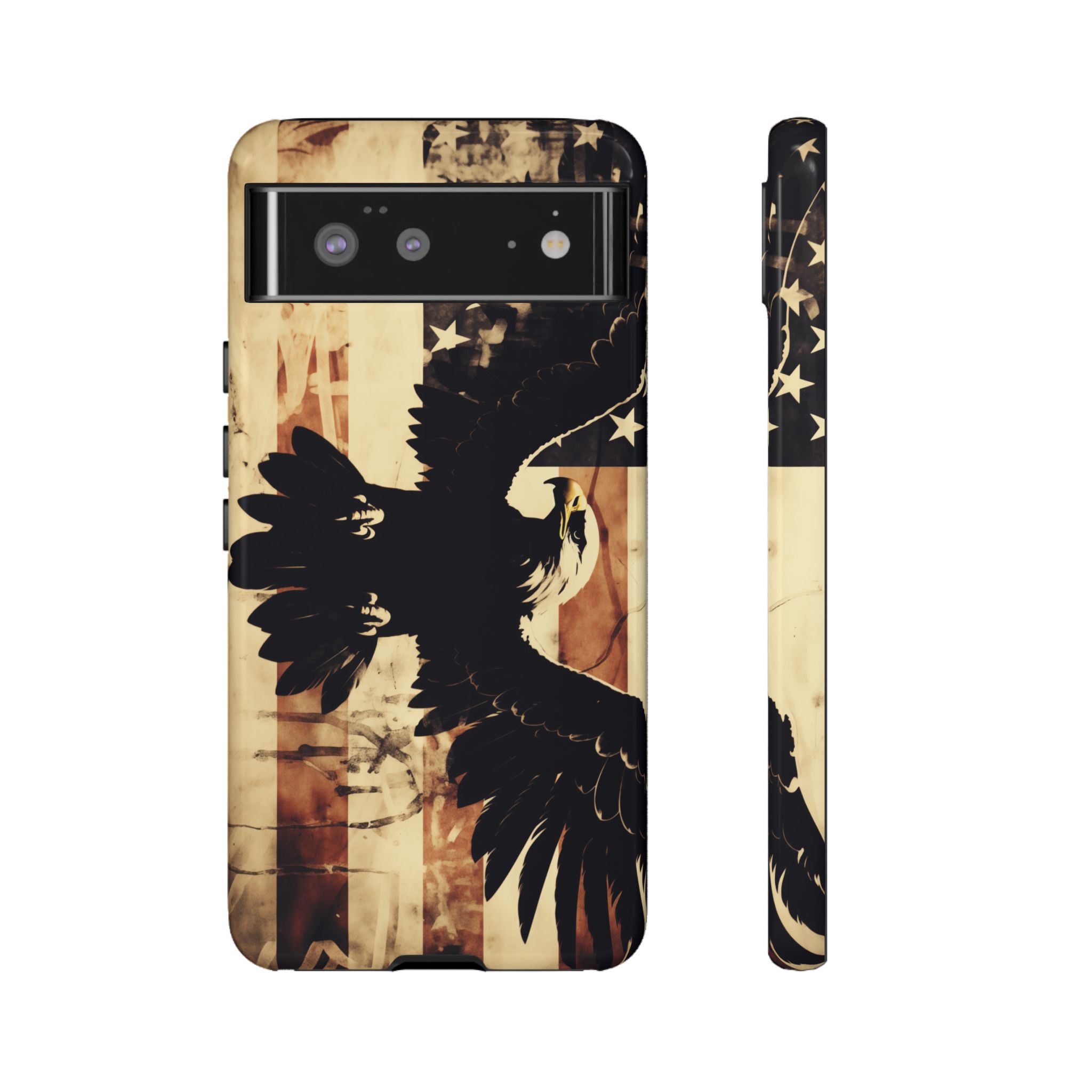 Iron Clad Bald Eagle Protecting the American Flag iPhone Samsung Google Pixel Case - Image 71