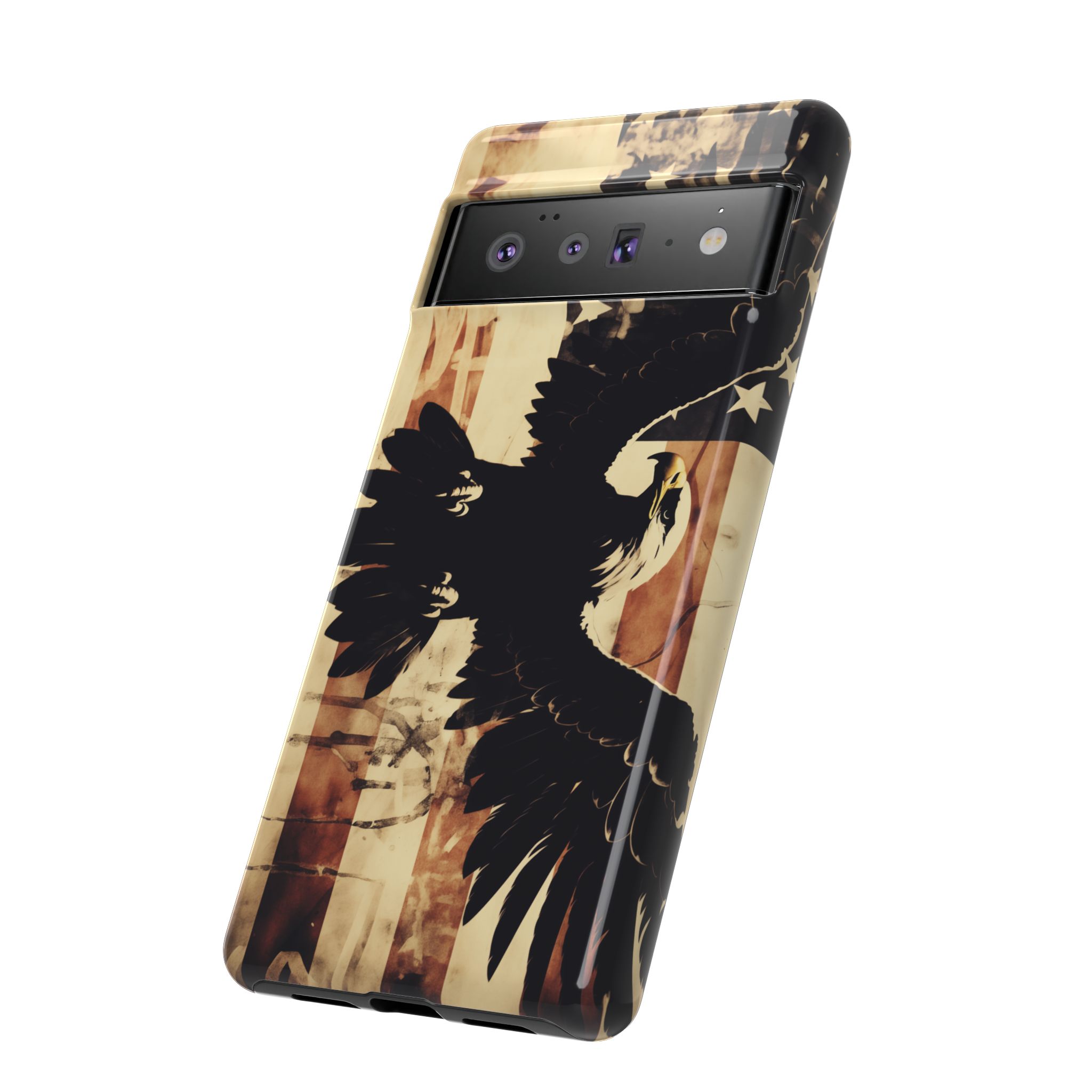 Iron Clad Bald Eagle Protecting the American Flag iPhone Samsung Google Pixel Case - Image 144