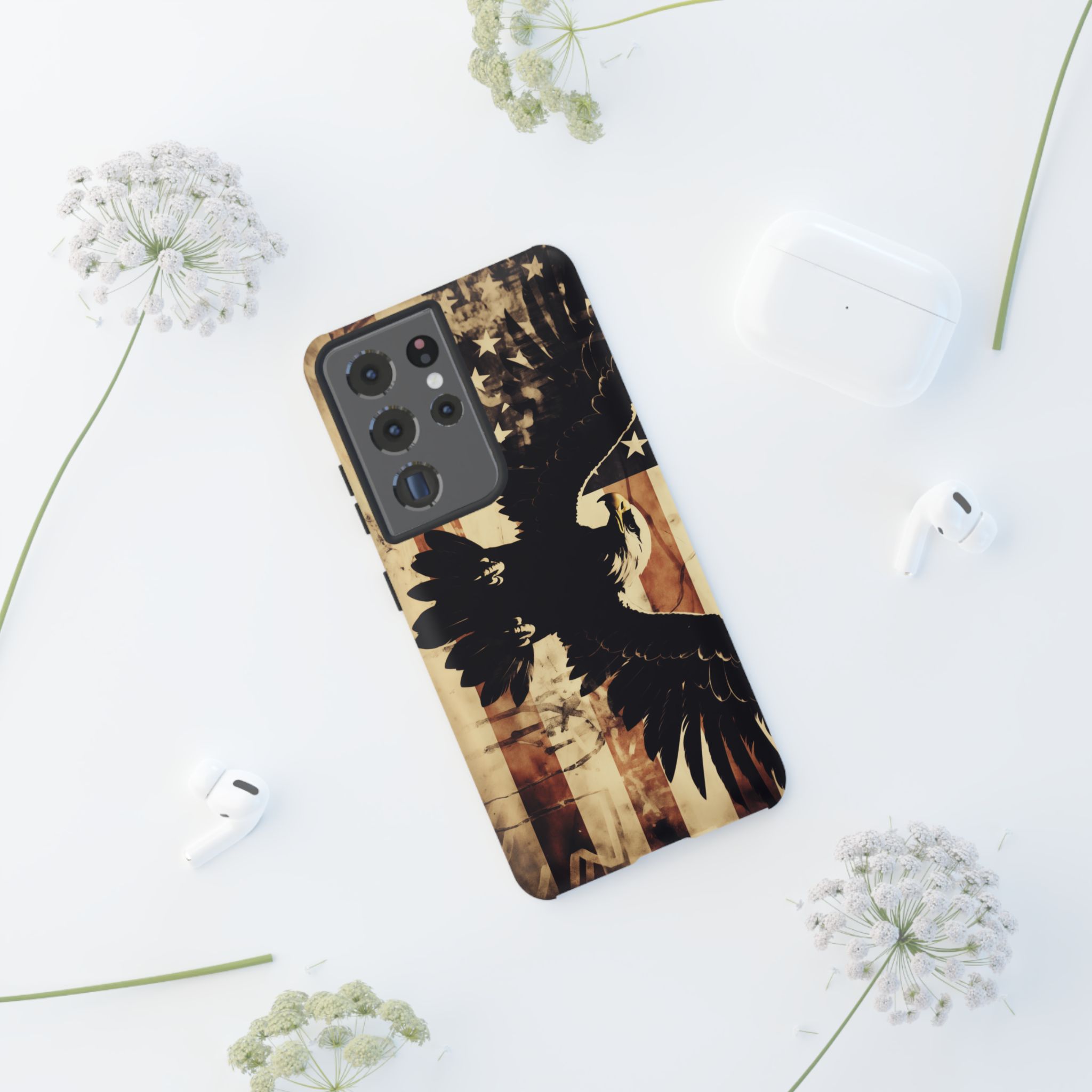 Iron Clad Bald Eagle Protecting the American Flag iPhone Samsung Google Pixel Case - Image 66