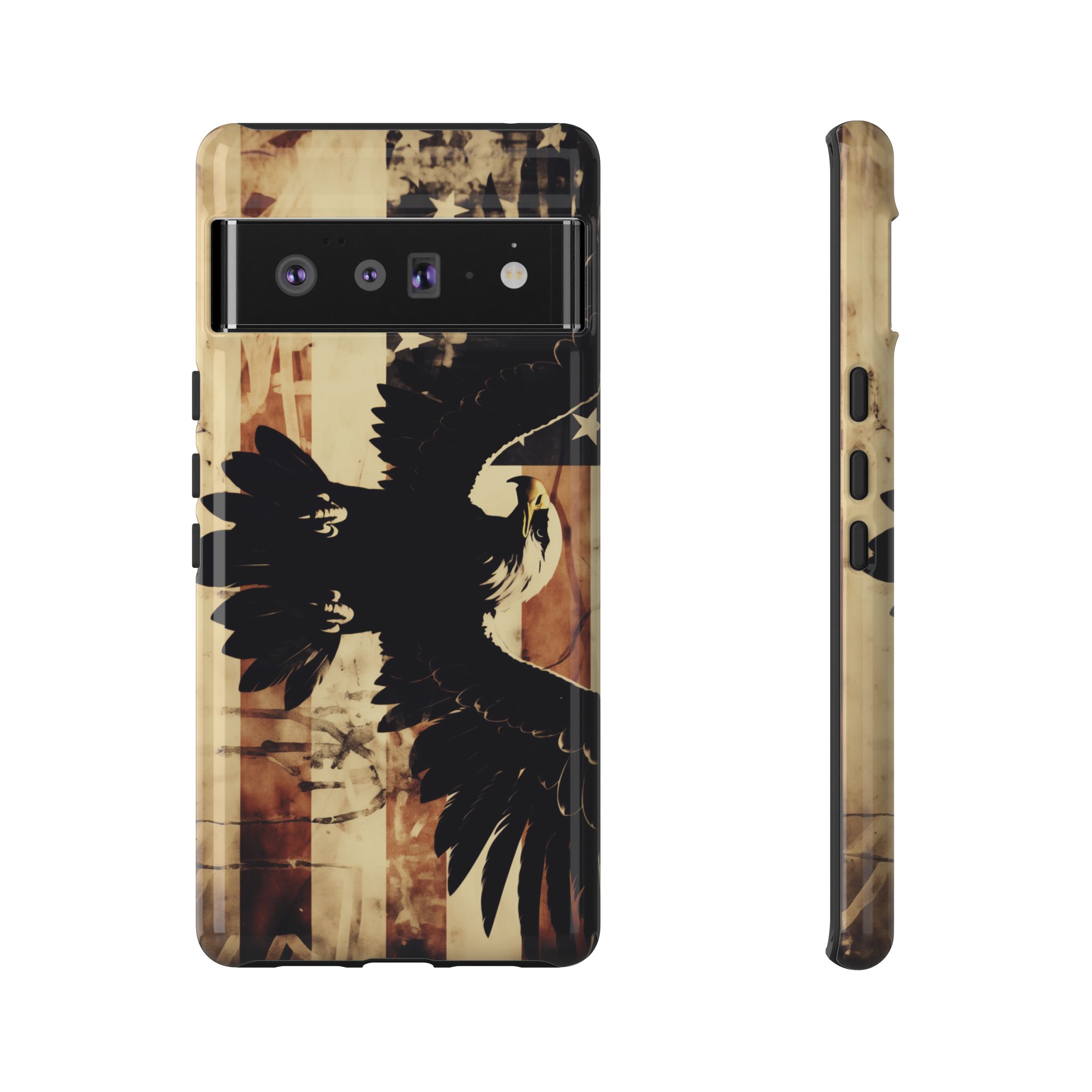 Iron Clad Bald Eagle Protecting the American Flag iPhone Samsung Google Pixel Case - Image 143