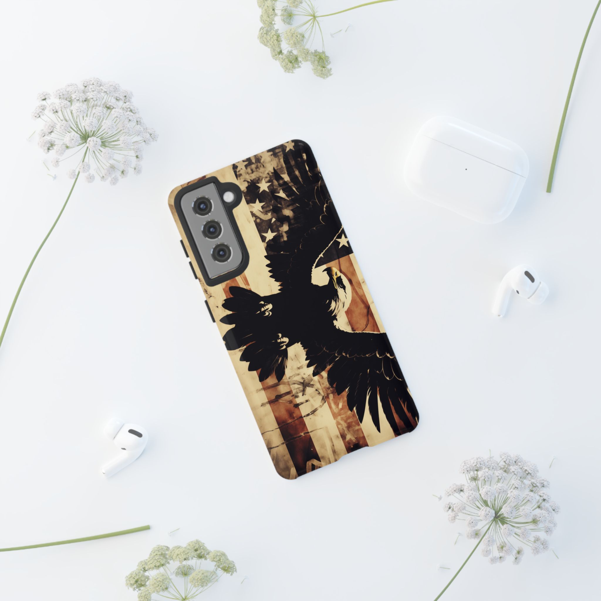 Iron Clad Bald Eagle Protecting the American Flag iPhone Samsung Google Pixel Case - Image 56