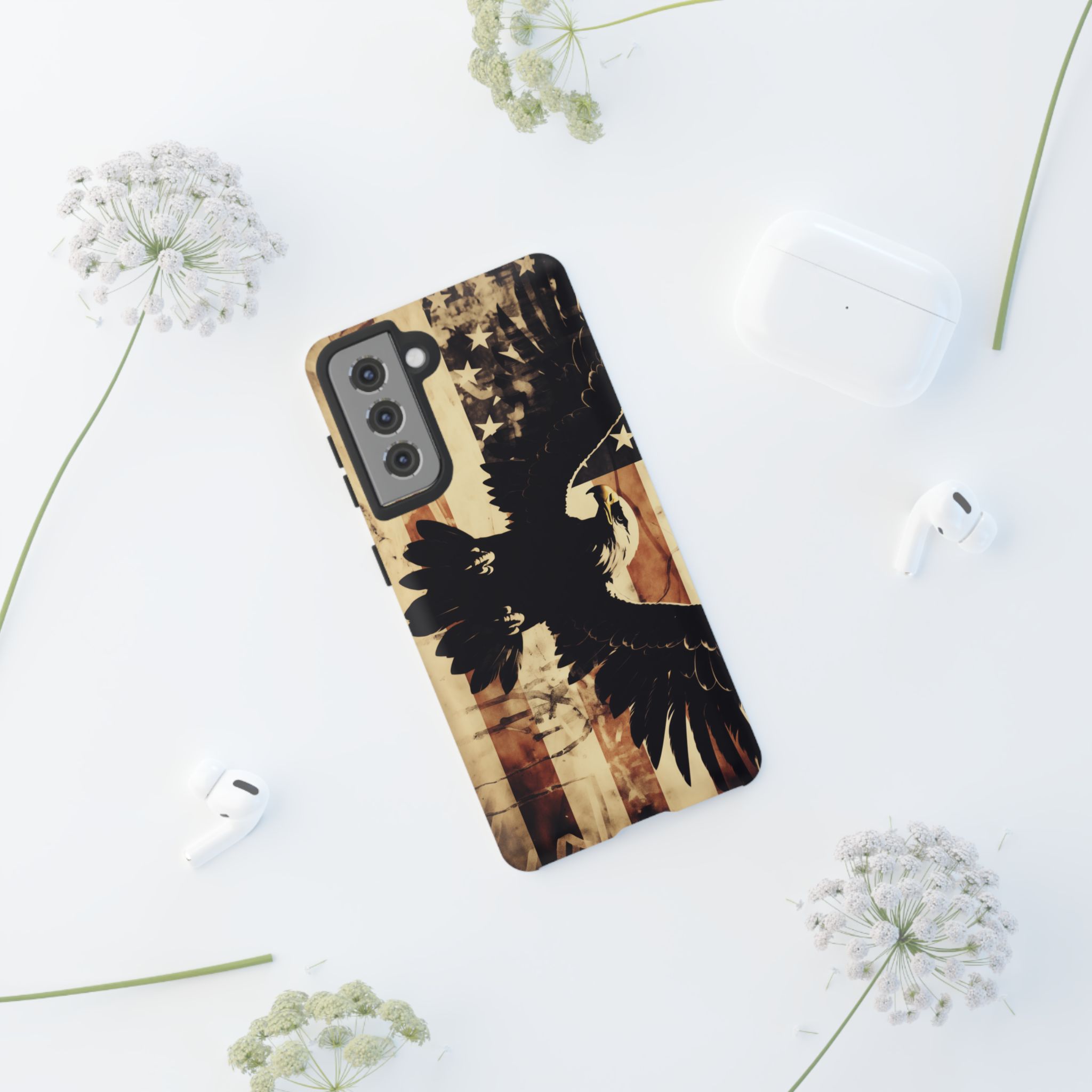 Iron Clad Bald Eagle Protecting the American Flag iPhone Samsung Google Pixel Case - Image 58