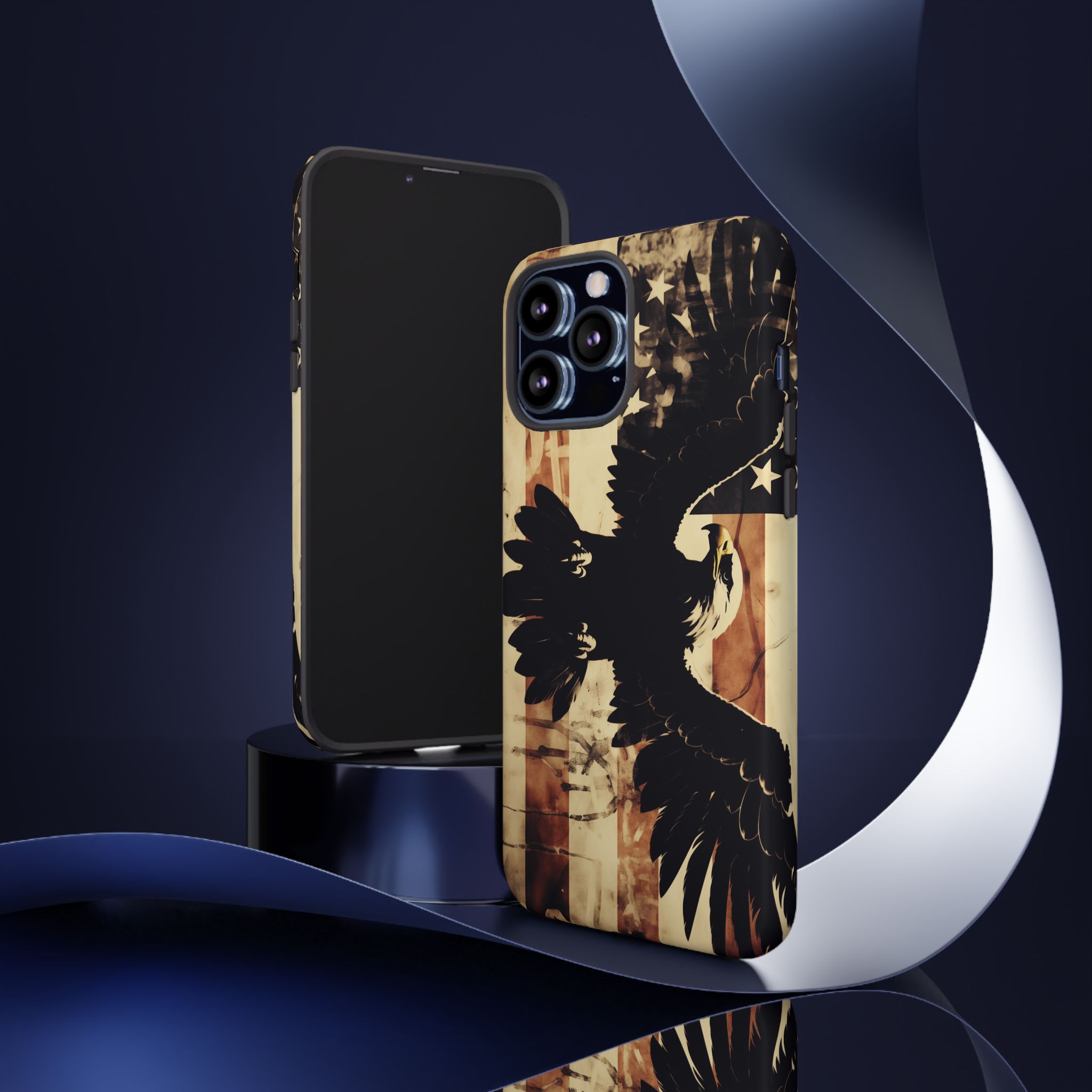 Iron Clad Bald Eagle Protecting the American Flag iPhone Samsung Google Pixel Case - Image 54