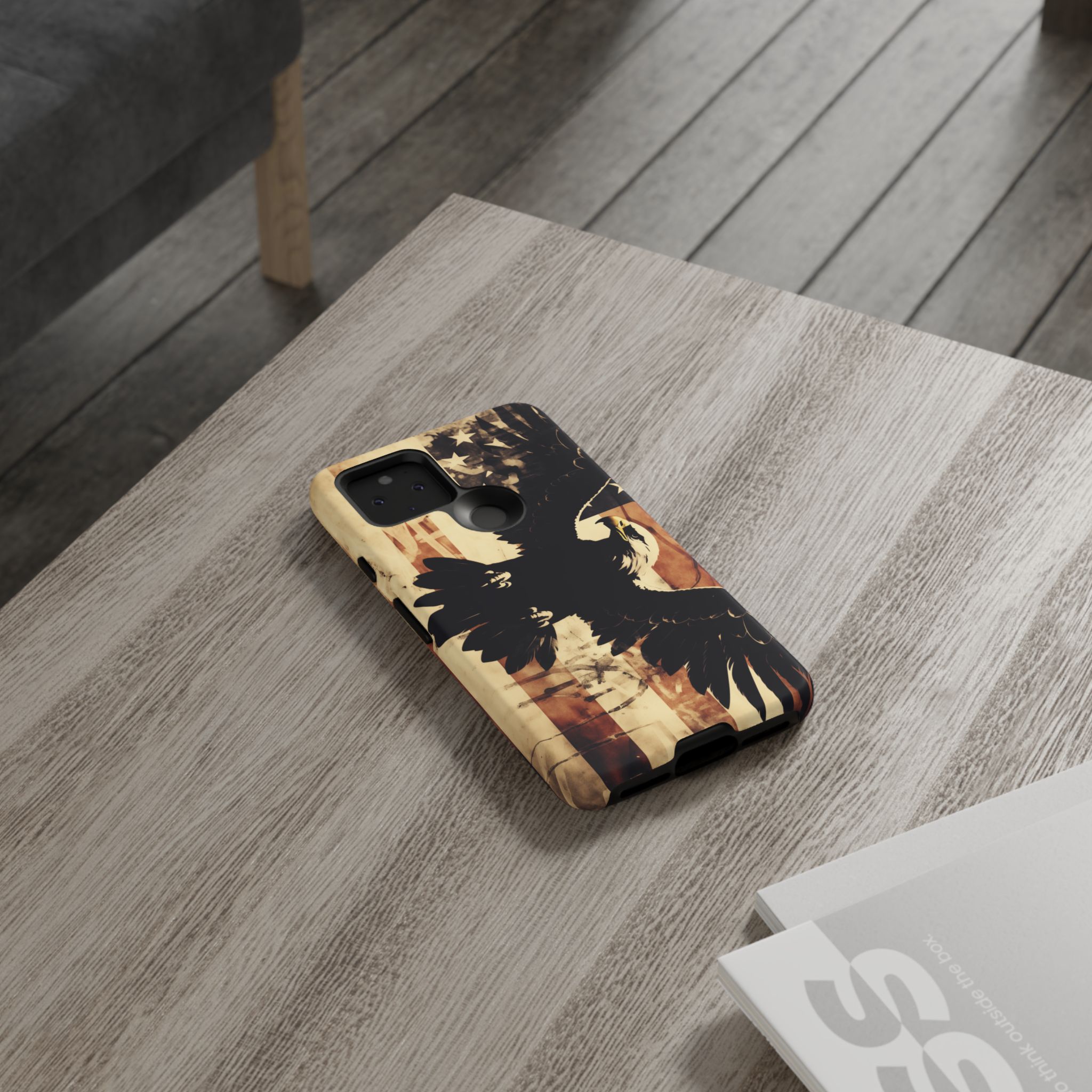 Iron Clad Bald Eagle Protecting the American Flag iPhone Samsung Google Pixel Case - Image 70