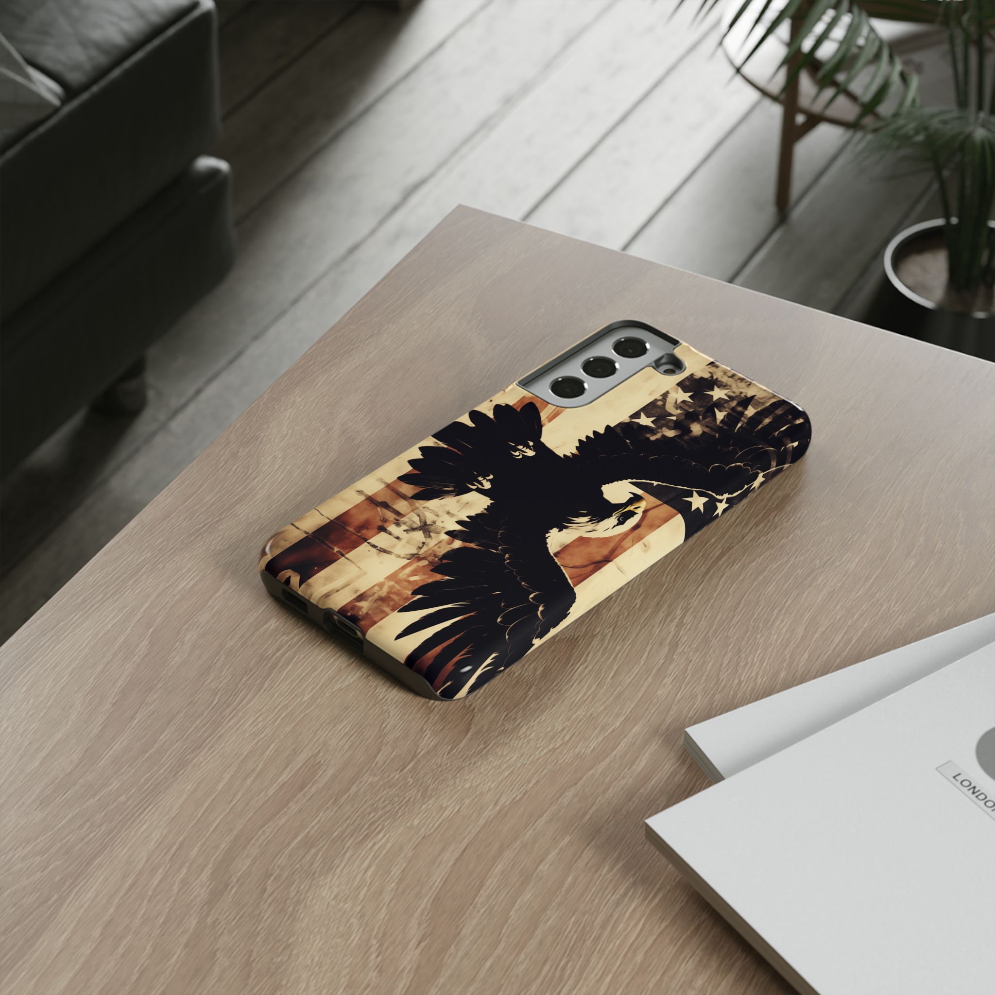 Iron Clad Bald Eagle Protecting the American Flag iPhone Samsung Google Pixel Case - Image 88