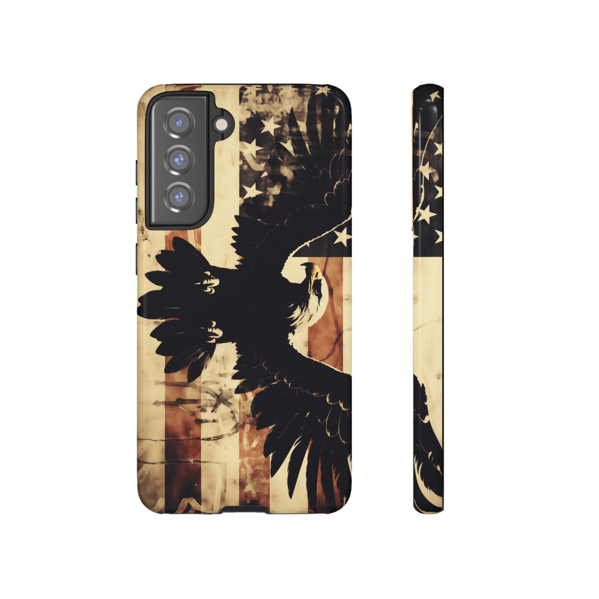 Iron Clad Bald Eagle Protecting the American Flag iPhone Samsung Google Pixel Case - Image 79