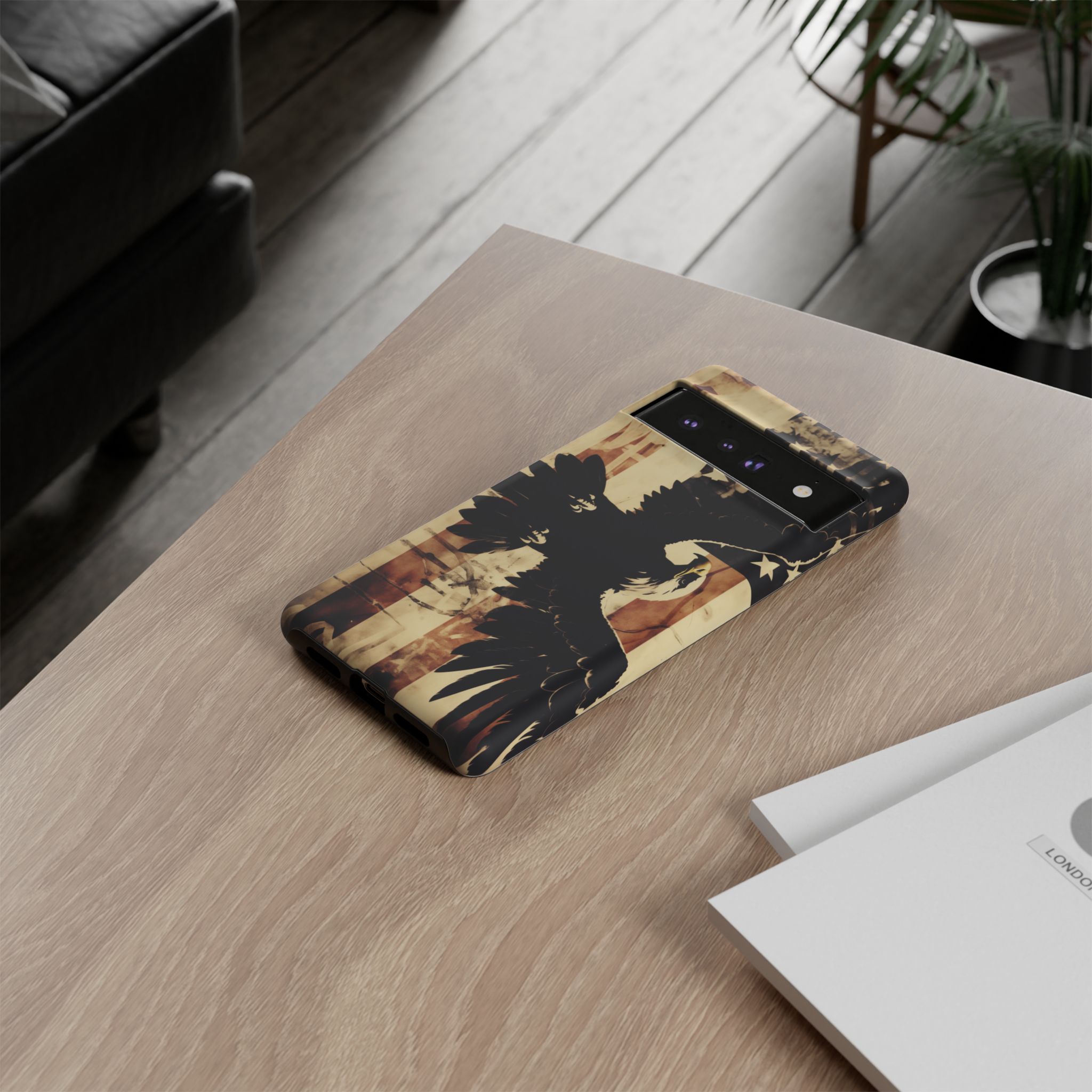 Iron Clad Bald Eagle Protecting the American Flag iPhone Samsung Google Pixel Case - Image 148